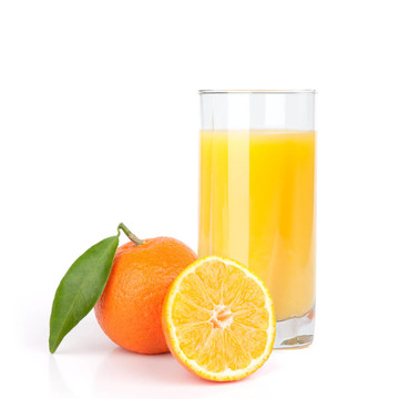 橙汁和橘子片
