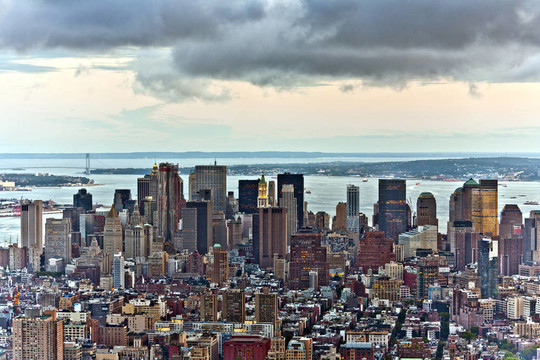 鸟瞰全景上曼哈顿从美国帝国大厦顶部的纽约