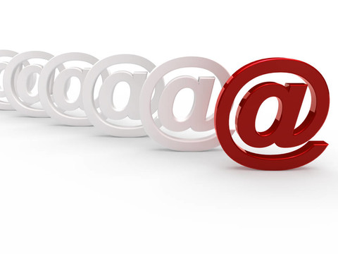 三维红白电子邮件标志