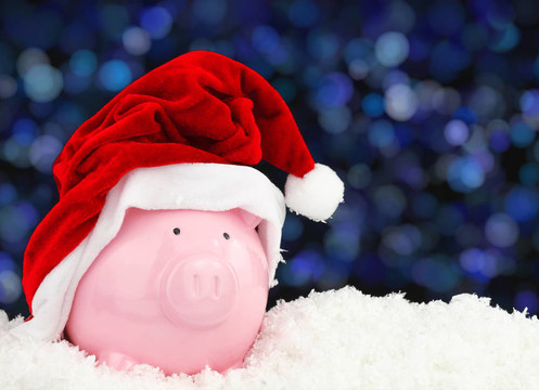 雪上的圣诞老人小猪银行