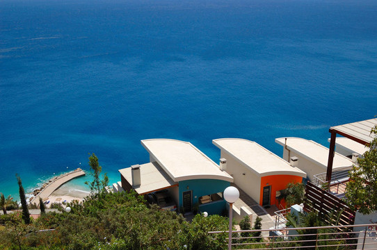 度假别墅在度假区；克里特岛；希腊
