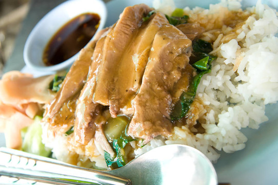鸭肉米饭美味泰国菜