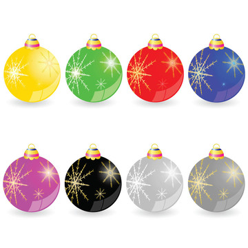 圣诞装饰球彩色图