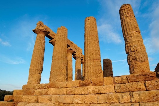 柱廊的Hera（朱诺）庙在阿格里真托；西西里岛；意大利