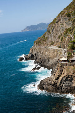 美丽的海岸线在五渔村；利古里亚；意大利