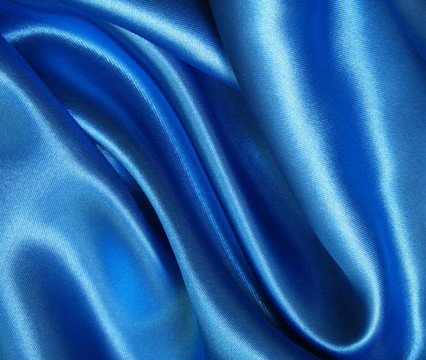 光滑优雅的蓝色丝绸