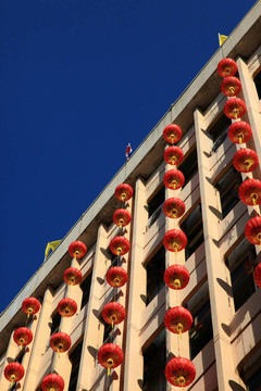 曼谷：1月23日春节2012红灯笼装饰唐人街；曼谷；泰国