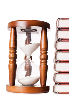 Hourglasses和书白色隔离