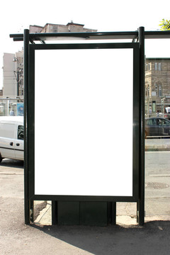 空白广告牌-包括空白区域的剪辑路径。