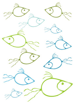 鱼的蓝绿色图案