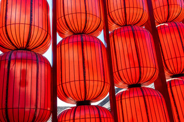 中国过去的红色纸灯笼