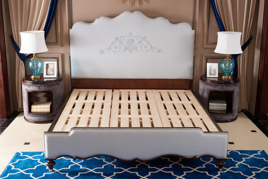 美式轻奢床框架床头柜