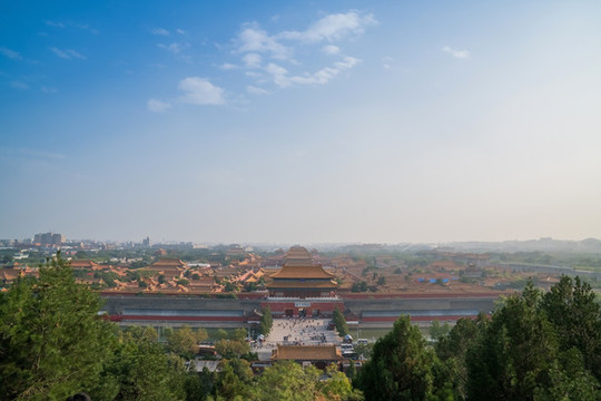 俯瞰北京故宫古建筑群全貌