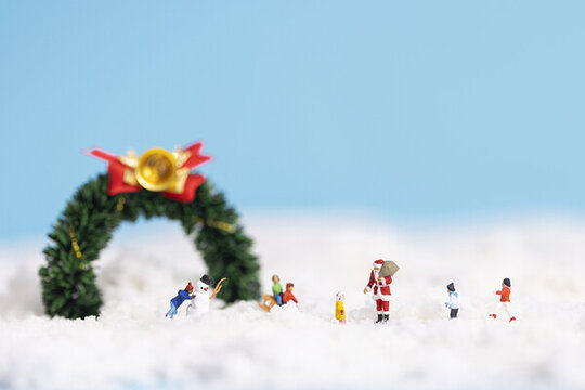 圣诞微缩创意雪景图片