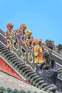 广州陈家祠的屋顶灰塑艺术