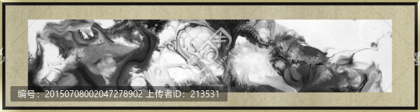 抽象画,中式风格,黑白装饰画
