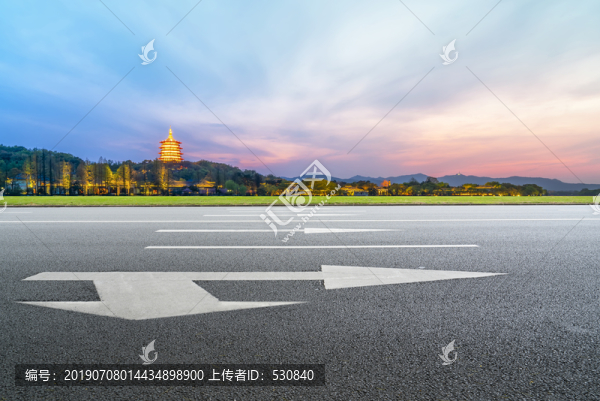 沥青路面和园林景观