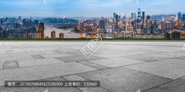 建筑景观夜景和道路交通
