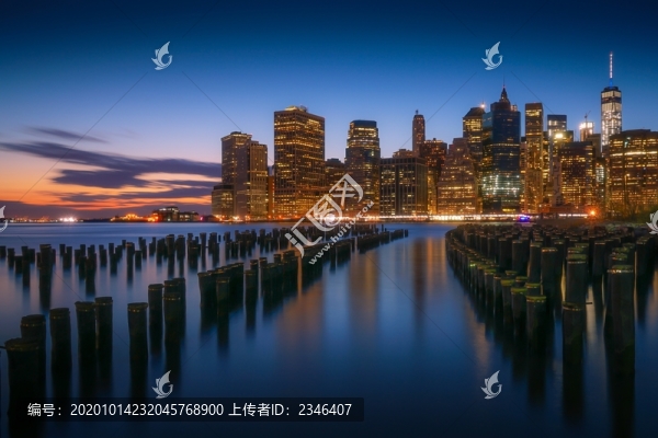 上海城市夜景智能城市素材