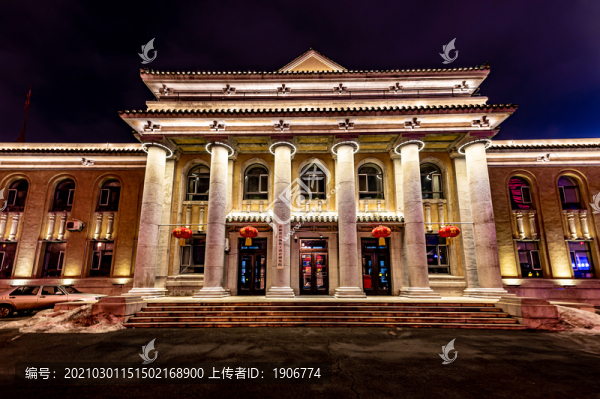 长春伪满洲国民生部旧址夜景