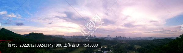 深圳光明虹桥傍晚景色全景