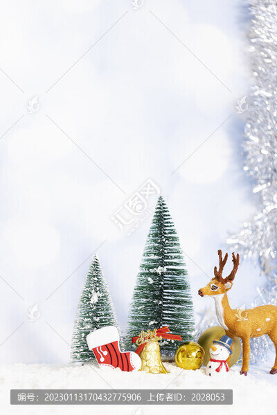 圣诞节雪景创意图片