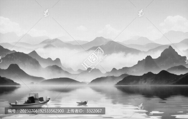 水墨山水古风装饰画