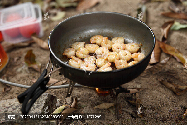 户外野餐虾仁