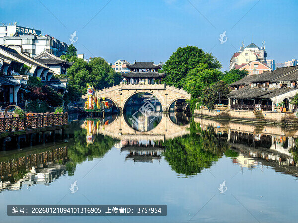 古桥水乡静谧秀丽风光